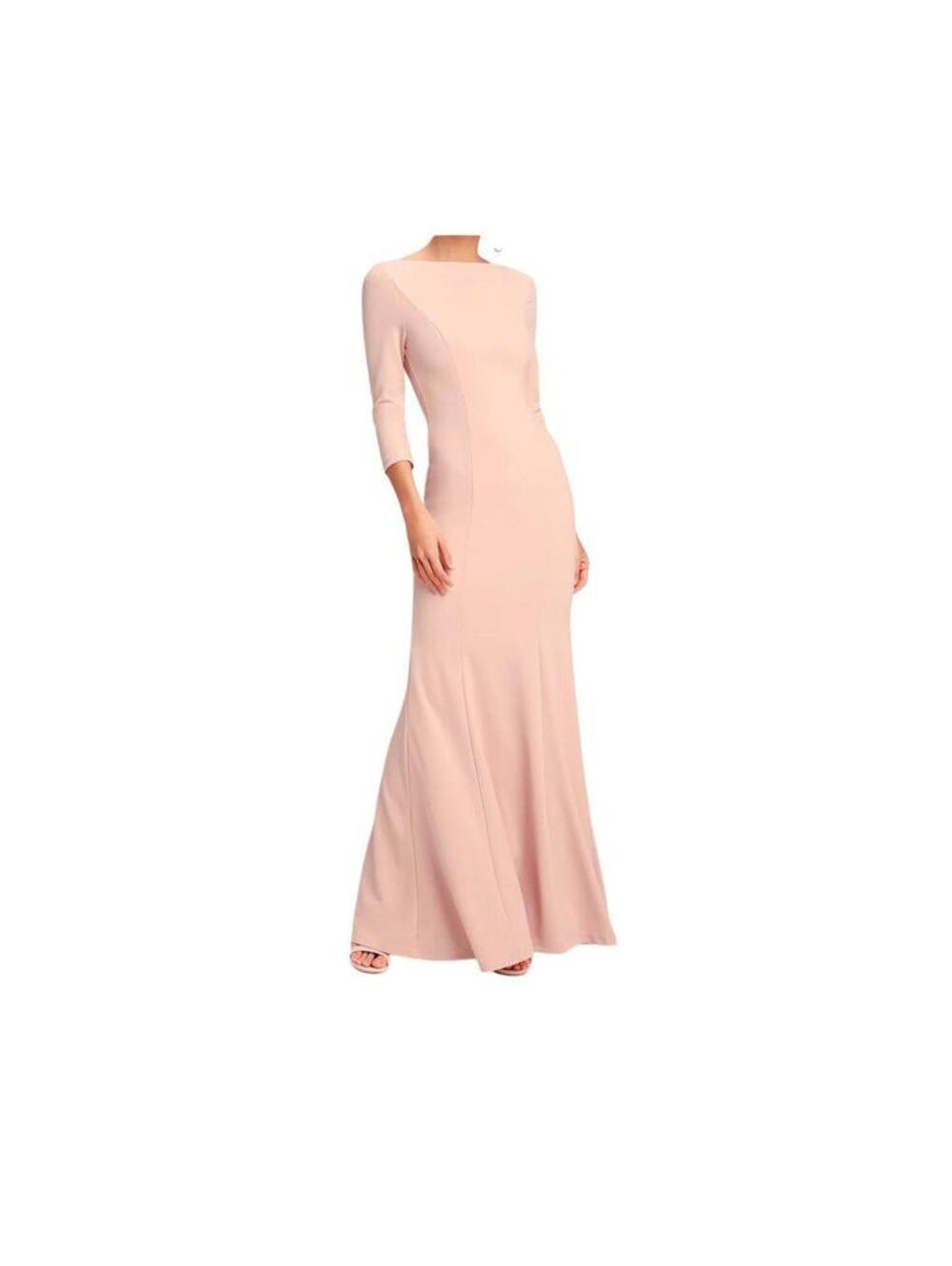 Glamour Galore Blush Pink Button Back Maxi Dress